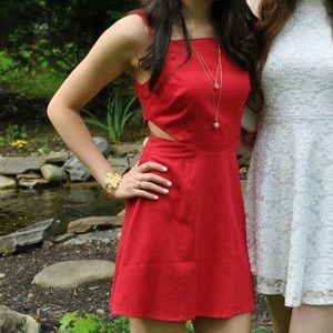 Urban Outfitters Side Cut Out Red Dress